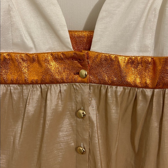 Kimberly Goldson Mari Copper Multi Tiered Maxi Dress Size 8 - Picture 8 of 16